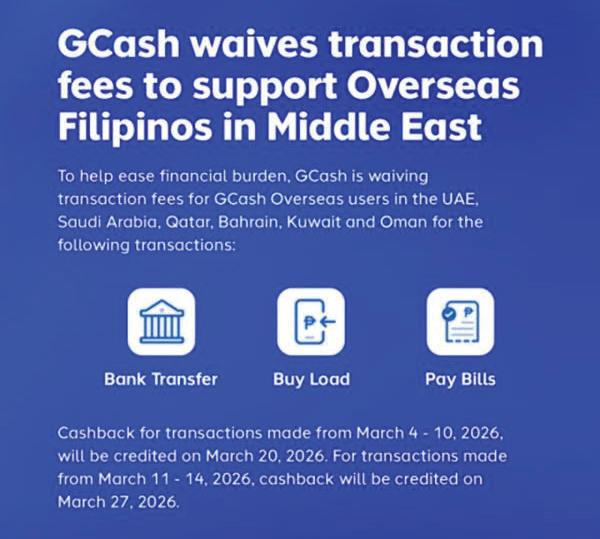 GCash waives Middle East fees amid rising regional tensions